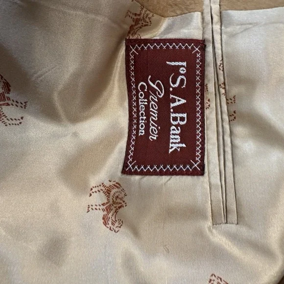 Jos A Bank 100% Camel Hair Blazer Jacket Mens 42 Two Button Business Sport Coat